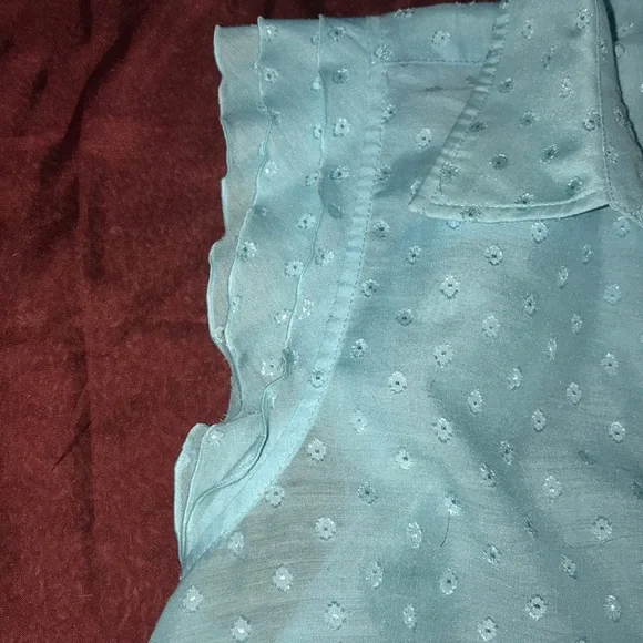 Lilly Pulitzer 10 Teal sheer Women’s Top - Picture 4 of 11